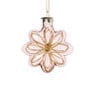 Kersthanger bloem - roze - 8.5x8x3.4 cm